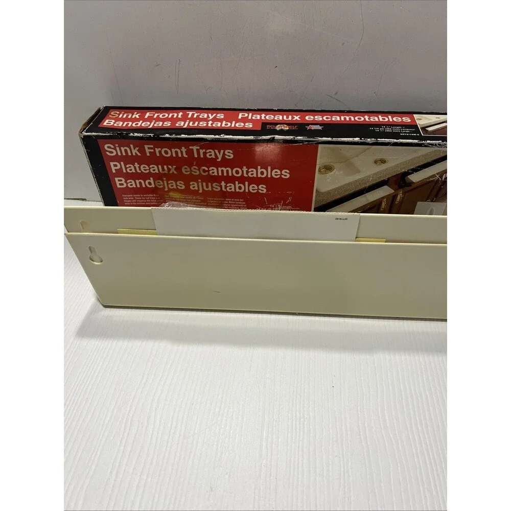 REV-A-SHELF Sink Front 2 Tip Out Trays White Polymer Kit 14 1/4